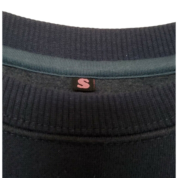 Lazy Oaf Size S Blue Dots Jumper Pullover Top With Two Side Pockets - Picture 3 of 5